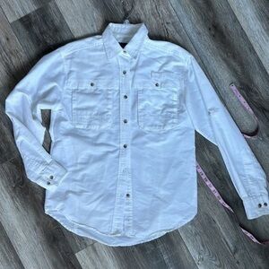 Sportif shirt men's size Small fishing athleisure shirt white button up